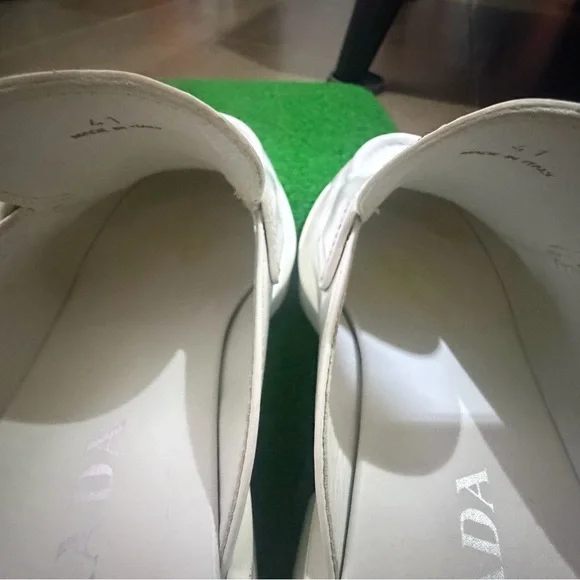Prada White Slip-On Loafers - Picture 5 of 6